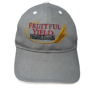 Fruitful Yield Health Foods Baseball Cap Gray One Size Adjustable 6 Panel Hit